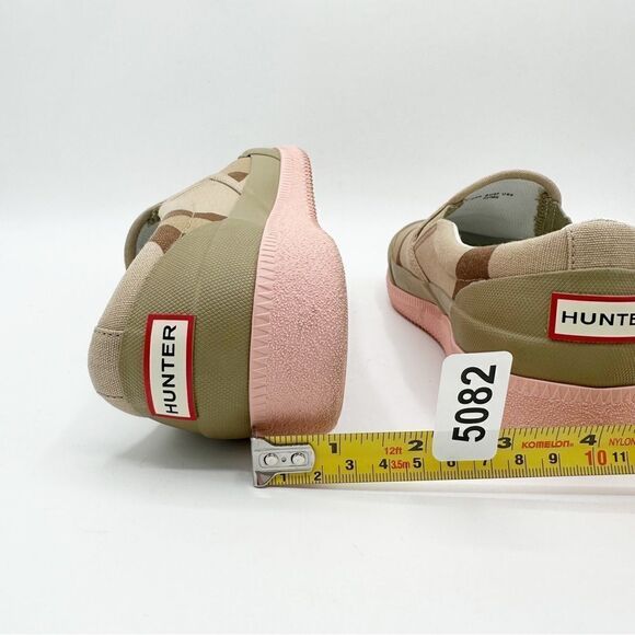Hunter Canvas Plimsoll Desert Camo Slip-On Sneakers Pink Sole Women Sz 6 - Picture 14 of 14